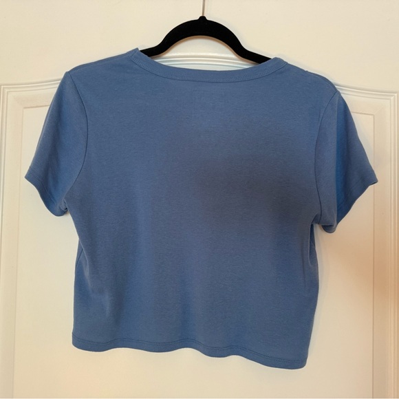 Blue Smiley Face Crop Top - Picture 5 of 6